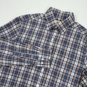 Holderness Bourne Tailored Fit Andrews Men Medium Plaid Button Shirt Long Sleeve